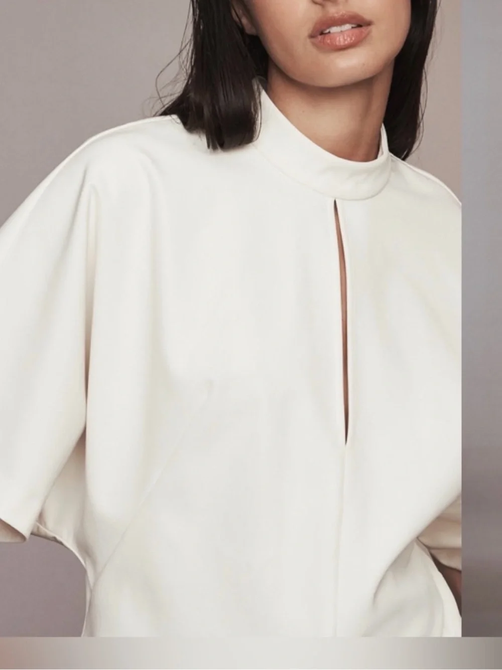 Anthropologie Cream Dolman Sleeve Mock Neck Top - Picture 3 of 12